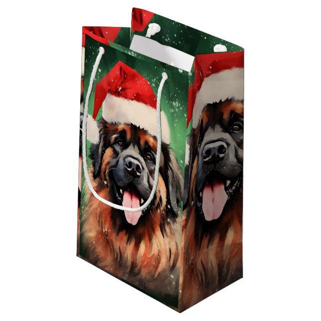 Bolsa De Regalo Pequeña Navidades de Leonberger pinchan arte (Angulo reverso)