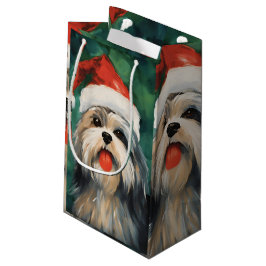 Bolsa De Regalo Pequeña Navidades de Lhasa Apso pinchan arte