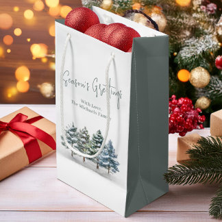 Bolsa De Regalo Pequeña Navidades de los Pinos de Invierno Personalizados
