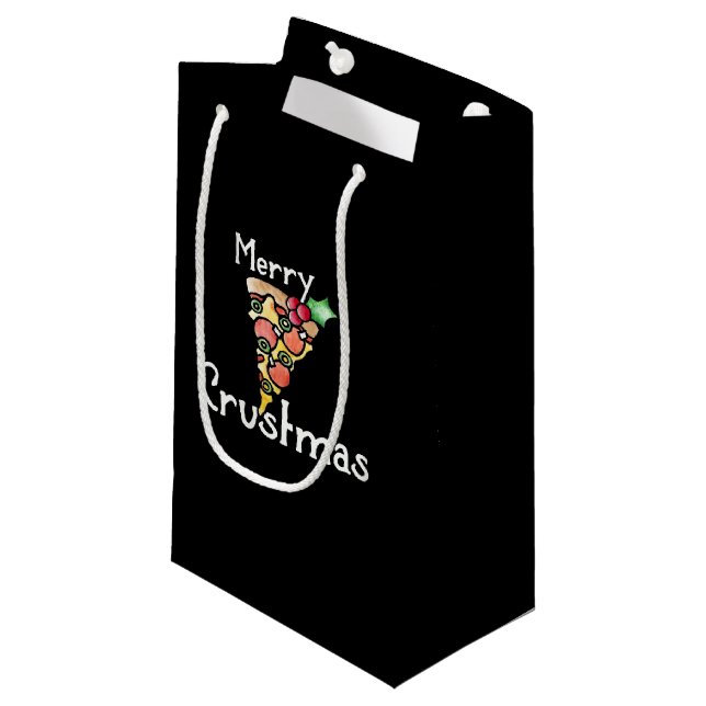 Bolsa De Regalo Pequeña Navidades de Merry Crustmas Pizza (Angulo Anverso)