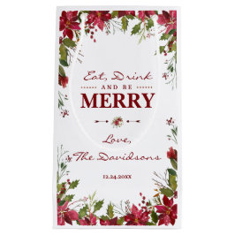 Bolsa De Regalo Pequeña Navidades de moda Red Poinsettia come bebidas y sé