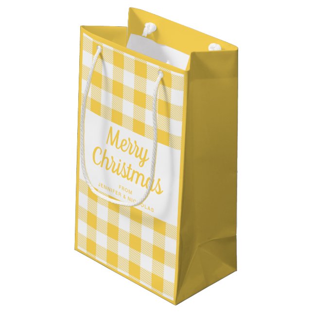 Bolsa De Regalo Pequeña Navidades de plástico amarillo moderno (Angulo reverso)