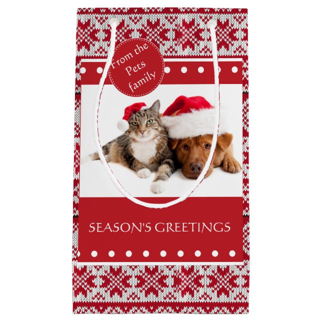 Bolsa De Regalo Pequeña Navidades de punto (Anverso)