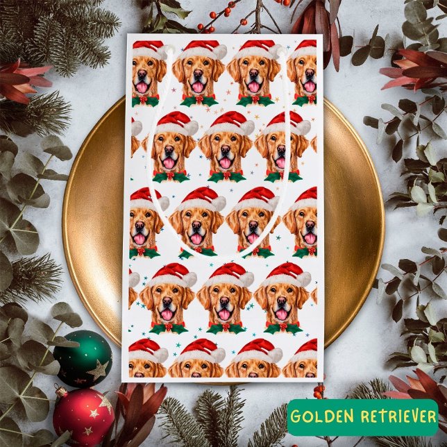 Bolsa De Regalo Pequeña Navidades de raza de perro de Golden Retriever (Subido por el creador)