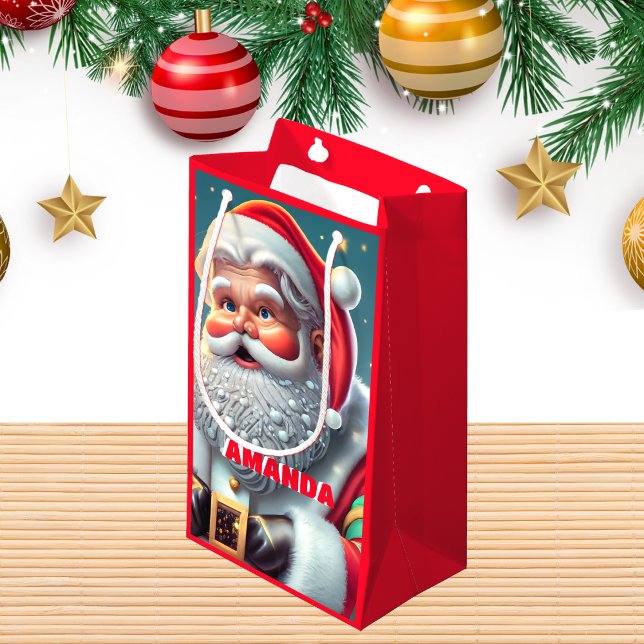 Bolsa De Regalo Pequeña Navidades de Santa Claus Niños personalizados rojo (Subido por el creador)