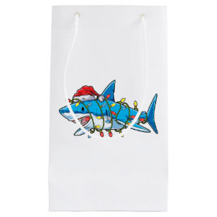 Bolsa De Regalo Pequeña Navidades de Santa Tiburón iluminan árboles de Sha