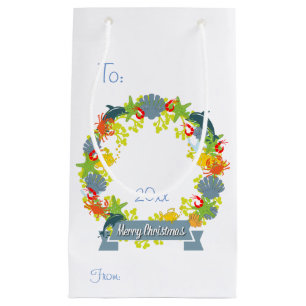 Bolsa De Regalo Pequeña Navidades de temas náuticos Wreath Gift Bag