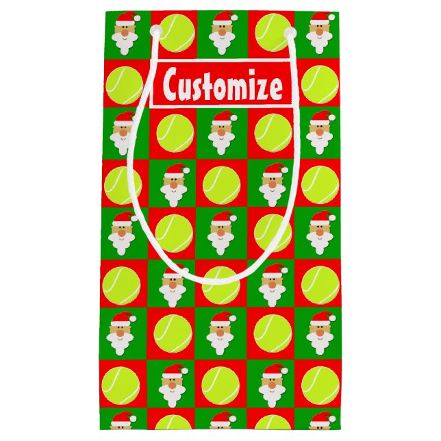 Bolsa De Regalo Pequeña Navidades de texto/nombre personalizado del jugado (Anverso)
