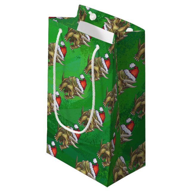 Bolsa De Regalo Pequeña Navidades de Triceratops Green (Angulo Anverso)
