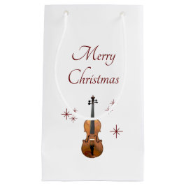 Bolsa De Regalo Pequeña Navidades de violín de instrumentos musicales copo