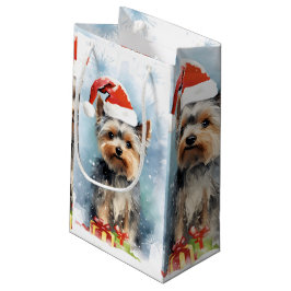 Bolsa De Regalo Pequeña Navidades de Yorkshire Terrier pinchan arte de pin