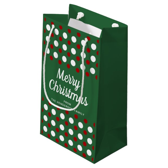 Bolsa De Regalo Pequeña Navidades del patrón verde moderno (Angulo reverso)