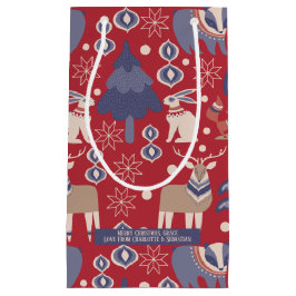 Bolsa De Regalo Pequeña Navidades escandinavos Woodland personalizado