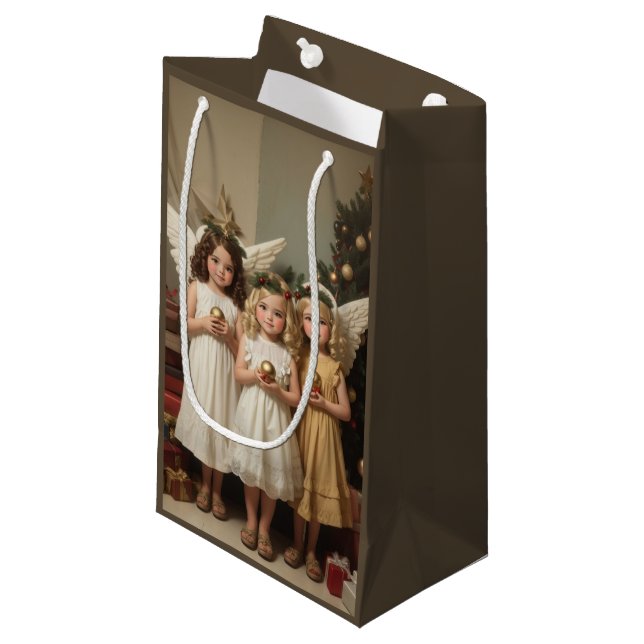 Bolsa De Regalo Pequeña Navidades festivos Angels acuarela de vacaciones (Angulo Anverso)