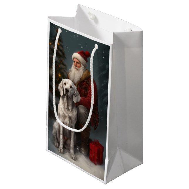 Bolsa De Regalo Pequeña Navidades festivos de Inglaterra con Santa Claus (Angulo Anverso)
