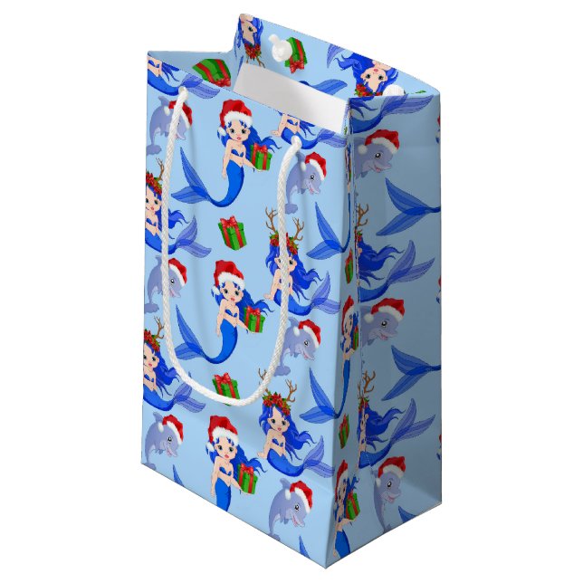 Bolsa De Regalo Pequeña Navidades festivos delfín de sirena (Angulo Anverso)