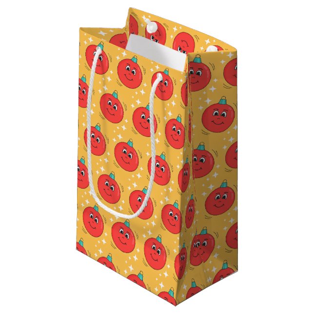 Bolsa De Regalo Pequeña Navidades folletos caricaturista retro sonriente (Angulo Anverso)