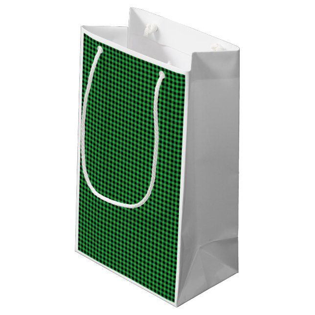 Bolsa De Regalo Pequeña Navidades Gingham Green Black Classic (Angulo reverso)