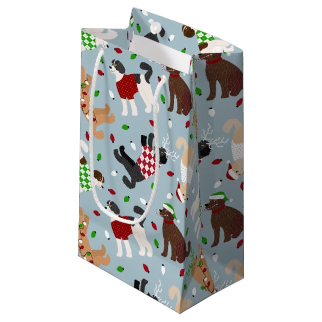 Bolsa De Regalo Pequeña Navidades Goldendoodle Labradoodle Pequeña Bolsa d (Angulo Anverso)