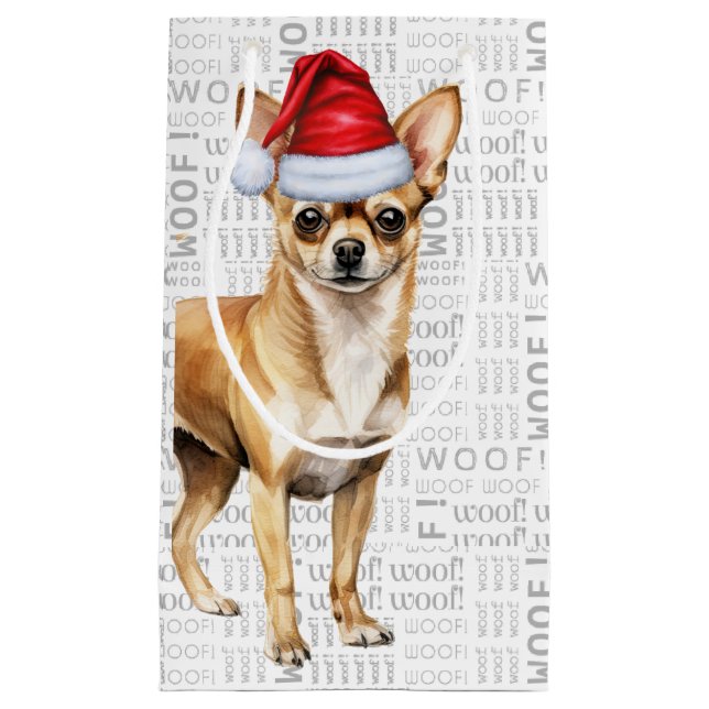Bolsa De Regalo Pequeña Navidades graciosos de Navidog Chihuahua (Anverso)