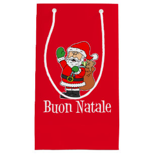 Bolsa De Regalo Pequeña Navidades italianos Buon Natale Santa
