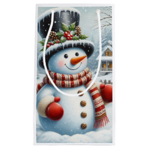 Bolsa De Regalo Pequeña Navidades lindos, vintage/caprichosos/snowman inve