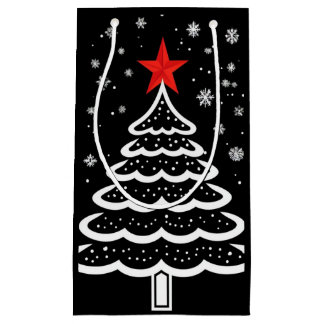 Bolsa De Regalo Pequeña Navidades negros y rojos