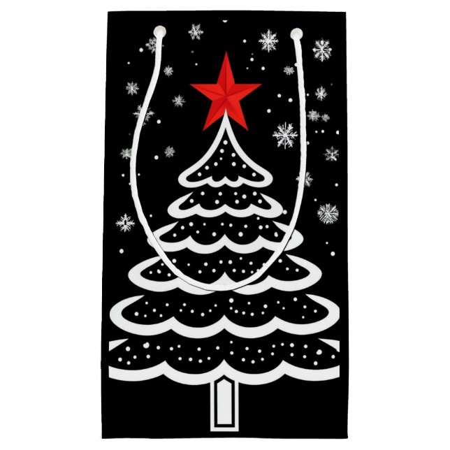 Bolsa De Regalo Pequeña Navidades negros y rojos (Anverso)