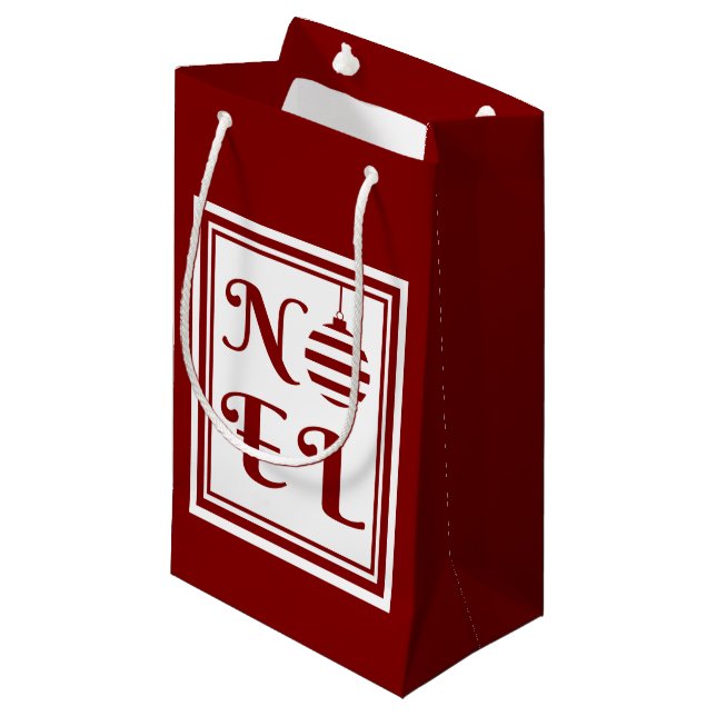 Bolsa De Regalo Pequeña NAVIDADES NOEL Festejan Rojo Y Blanco (Angulo Anverso)