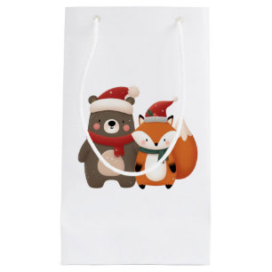 Bolsa De Regalo Pequeña Navidades/Oso blanco invernal y Fox