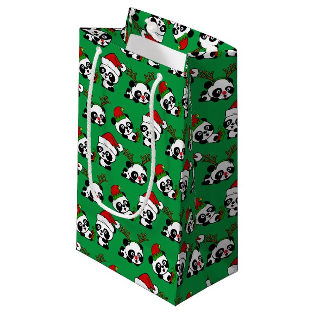 Bolsa De Regalo Pequeña Navidades Pandas (Angulo Anverso)