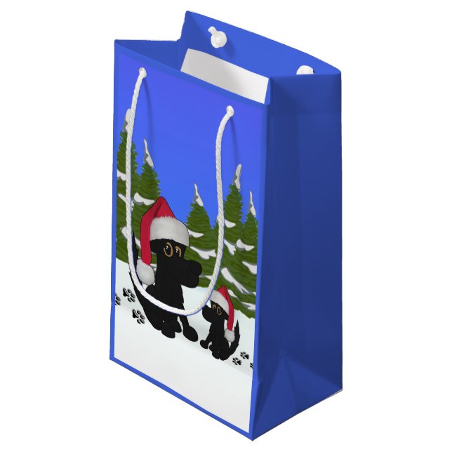 Bolsa De Regalo Pequeña Navidades Perros Azules (Angulo Anverso)