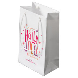 Bolsa De Regalo Pequeña navidades personalizados de "Holly Jolly"