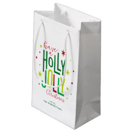 Bolsa De Regalo Pequeña navidades personalizados de "Holly Jolly"