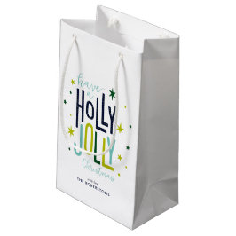 Bolsa De Regalo Pequeña navidades personalizados de "Holly Jolly"