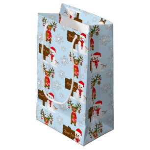 Bolsa De Regalo Pequeña Navidades Renos Y Hombres De Nieve
