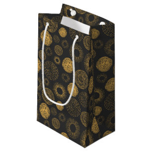 Bolsa De Regalo Pequeña Navidades Retro Holiday Gold Burst Sparkler