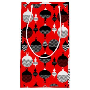 Bolsa De Regalo Pequeña Navidades Retro Rojo Y Negro Ball Decorativo
