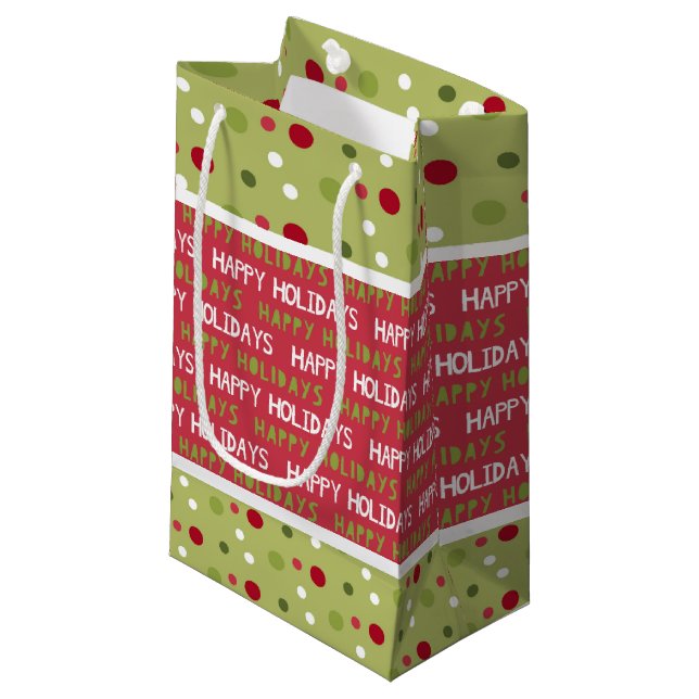 Bolsa De Regalo Pequeña Navidades rojo, blanco y verde (Angulo Anverso)