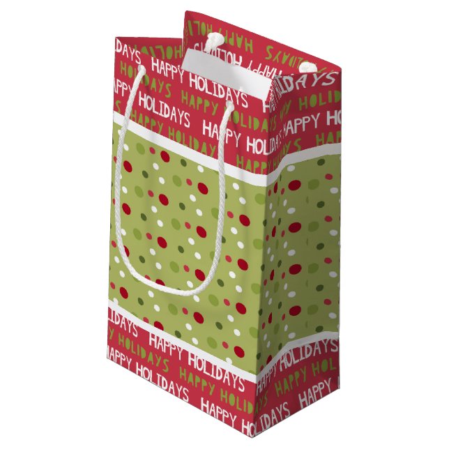 Bolsa De Regalo Pequeña Navidades rojo, blanco y verde (Angulo reverso)