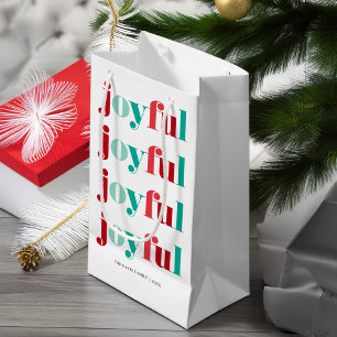 Bolsa De Regalo Pequeña Navidades rojos y verdes "alegres"