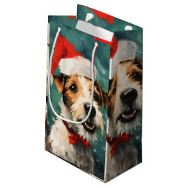 Bolsa De Regalo Pequeña Navidades Russel Terrier pinchan arte