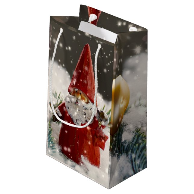 Bolsa De Regalo Pequeña Navidades Santa en la Nieve (Angulo reverso)