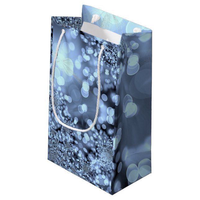 Bolsa De Regalo Pequeña Navidades Silvery Blue Snowflake (Angulo reverso)