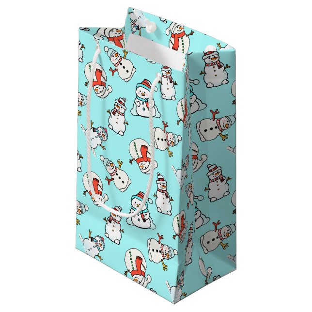 Bolsa De Regalo Pequeña Navidades Snowman Turquoise (Angulo Anverso)