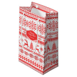 Bolsa De Regalo Pequeña Navidades suéter rojo liso monograma de patrón