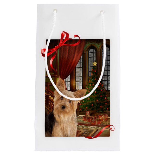 Bolsa De Regalo Pequeña Navidades Yorkie (Anverso)