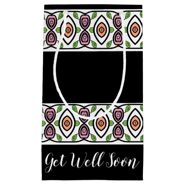 Bolsa De Regalo Pequeña Negro con patrón colorido (Anverso)