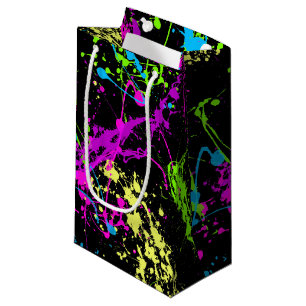 Bolsa De Regalo Pequeña Negro retro abstracto fresco de la salpicadura de