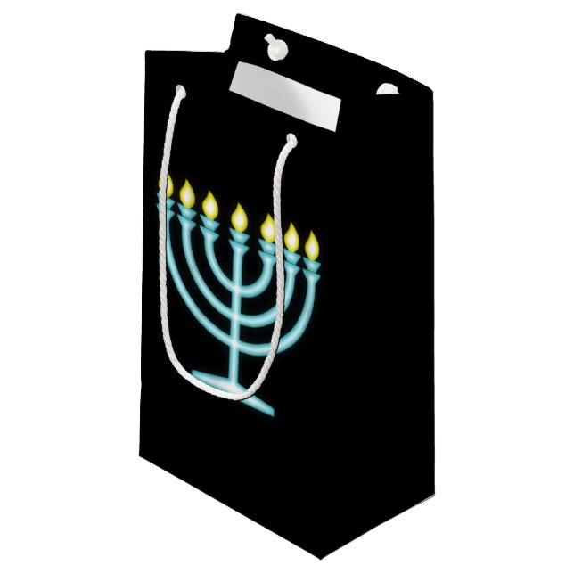 Bolsa De Regalo Pequeña Neon Menorah (Angulo Anverso)